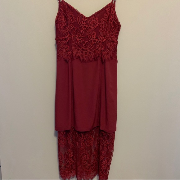 Lovers + Friends Devoted Lace Dress in Wine - Picture 6 of 8